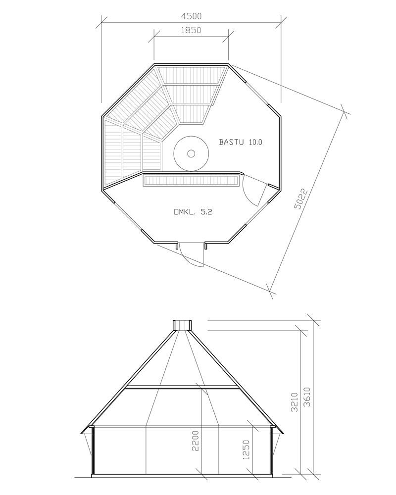 Sauna Hütte 16,5 m²